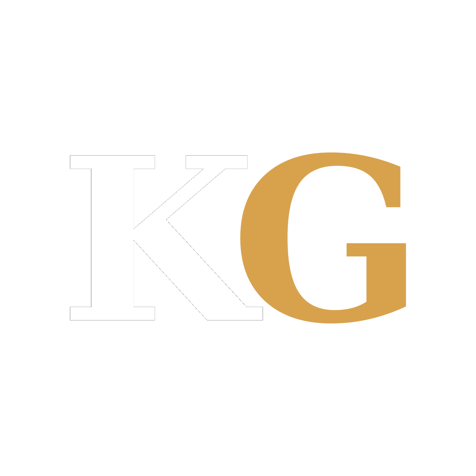 KG monogram in white and gold